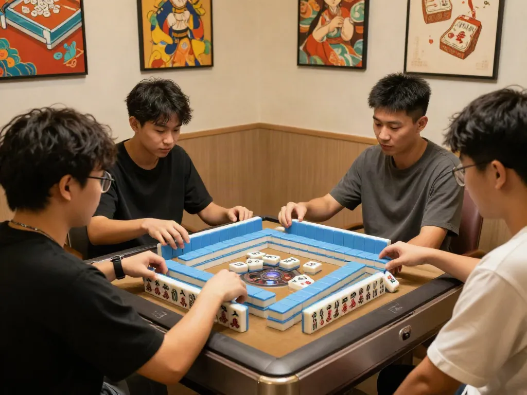 Pengalaman bermain mahjong ways yang seru dengan teman-teman di meja modern.