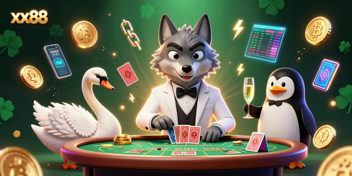 Engage with xx88's thrilling baccarat experience featuring unique characters and vibrant casino elements.