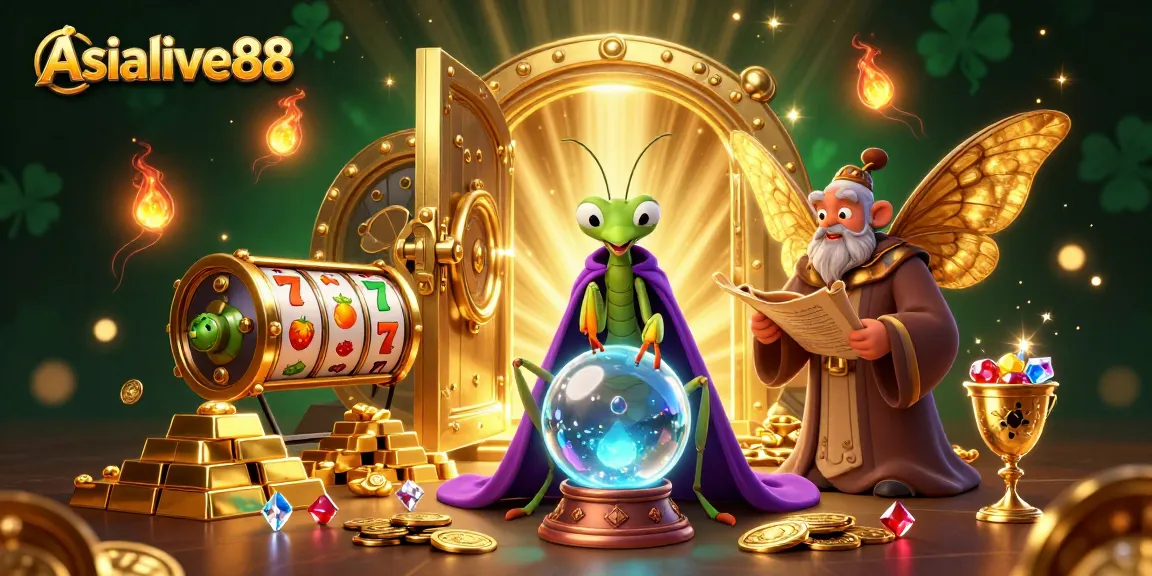 Spin the reels at Asialive88 with a lively fortune teller and magical treasures.