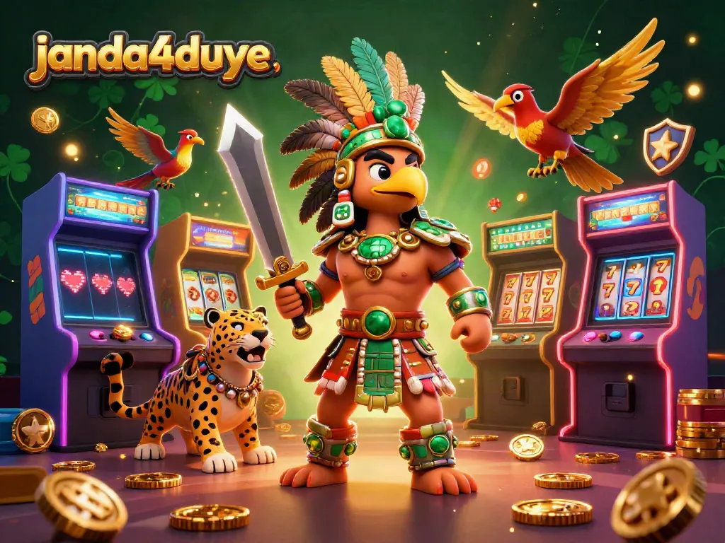 Gamer menikmati pengalaman seru di janda4duye dengan karakter dan elemen permainan yang berwarna-warni.