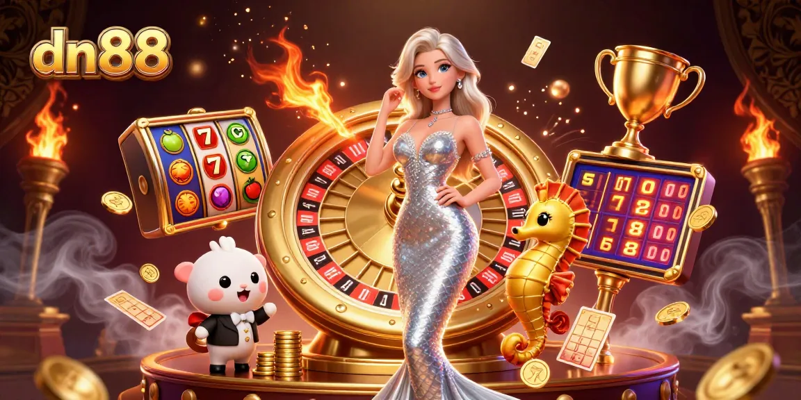 Join the excitement at dn88, where vivid casino scenes with roulette and slot elements await your bets.