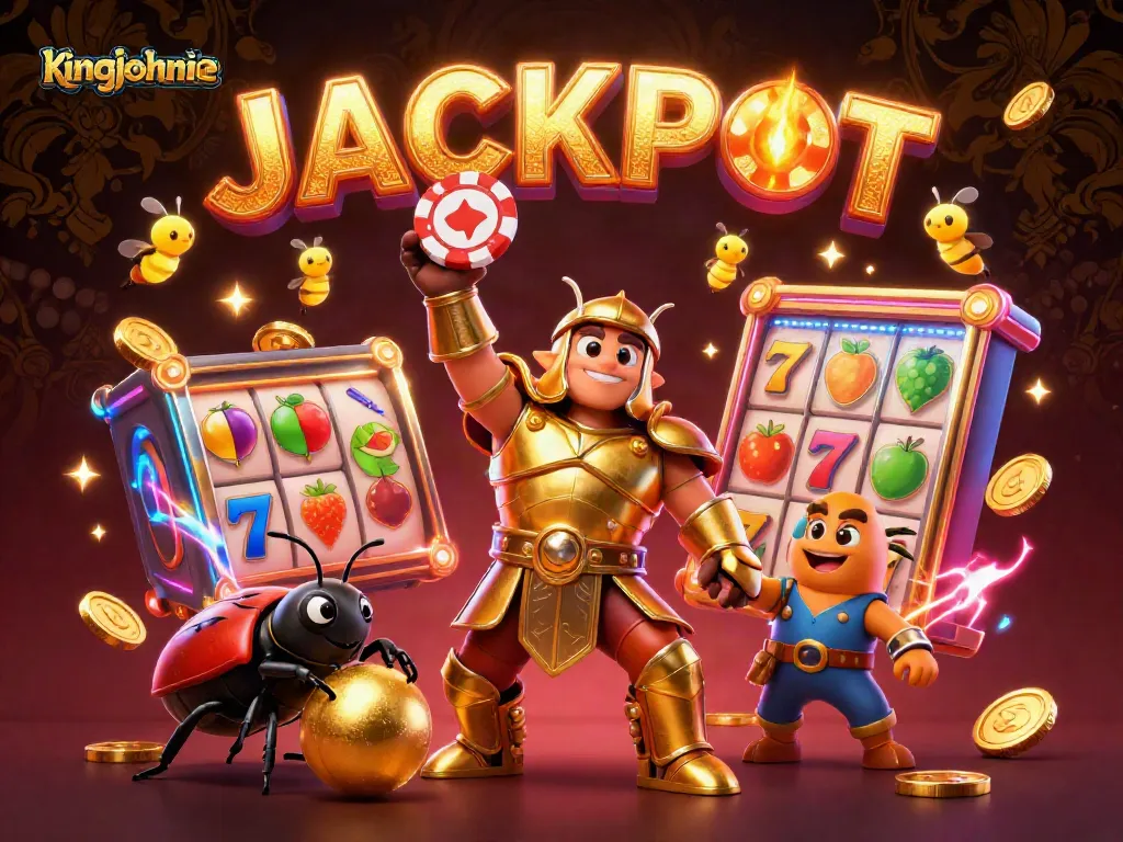 Spin the reels at King Johnnie's casino while enjoying a vibrant jackpot atmosphere.