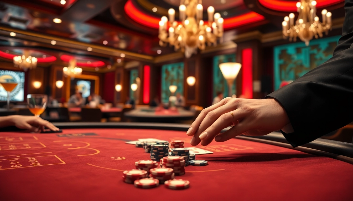 Casino spiele.de Spieltisch mit schicken Chips und Karten für ein elegantes Spielerlebnis.