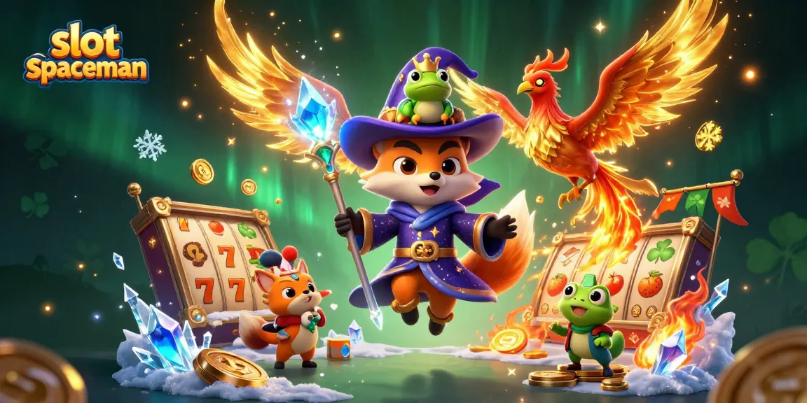 Engage with slot spaceman in a magical world of winning strategies, showcasing dynamic characters and vibrant casino elements.