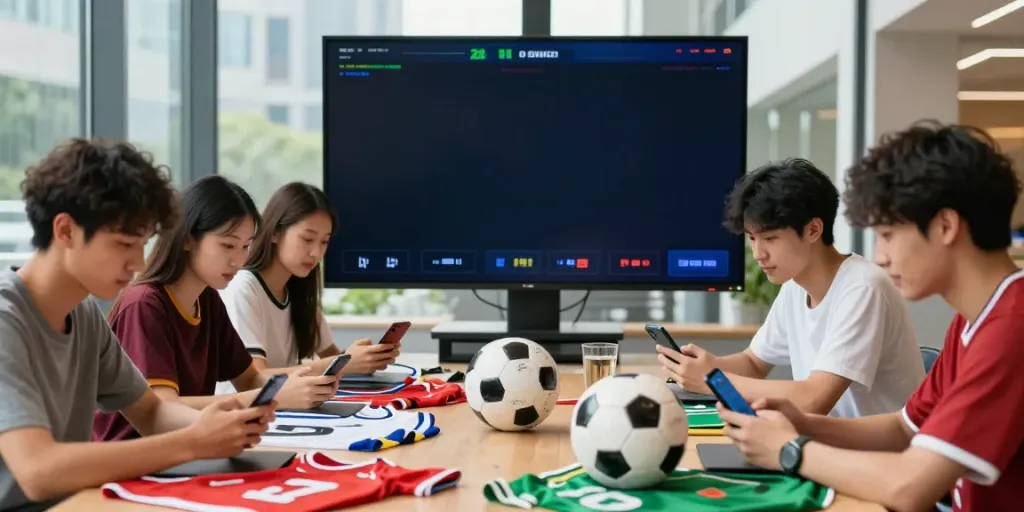 Exciting sports betting interaction capturing young adults engaged with statymuzona.lt features.