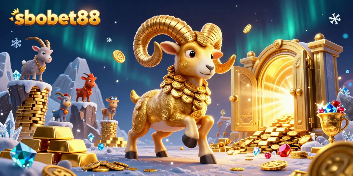 Engage with sbobet88 as the golden ram charges through a treasure vault filled with gems!