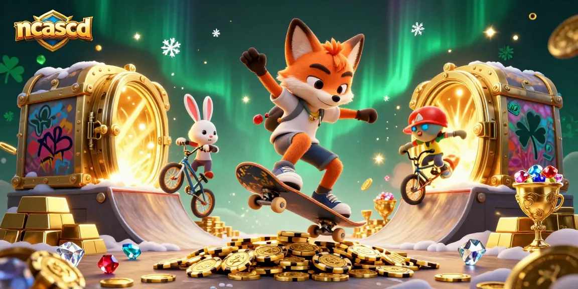 Slot jackpot menarik di ncascd dengan grafis kartun yang dinamis dan efek cahaya berkilau.