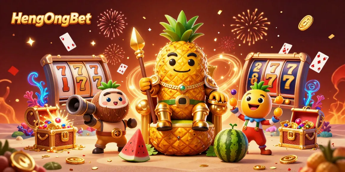 Experience HengOngBet's vibrant casino scene with gaming characters and rich casino elements.