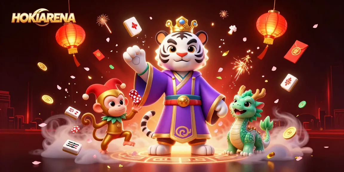 HOKIARENA menampilkan harimau putih yang elegan dalam permainan daring ini, dilengkapi dengan koin giok