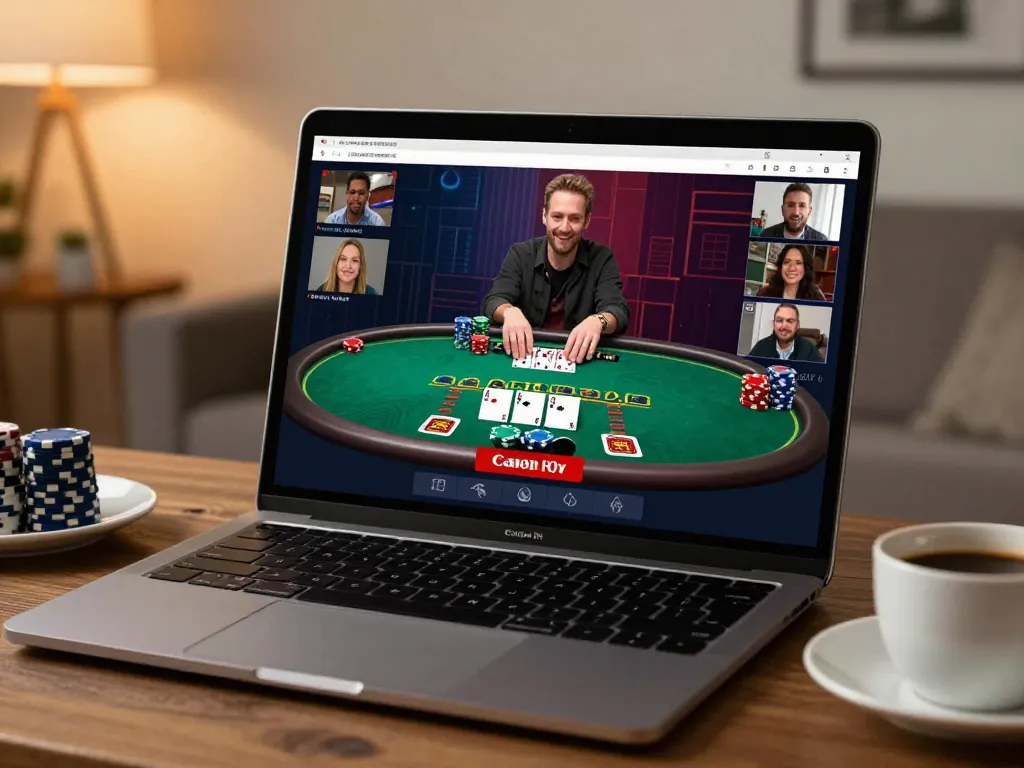 888NEW interactive online blackjack game displayed on laptop at home, showcasing strategic gameplay.