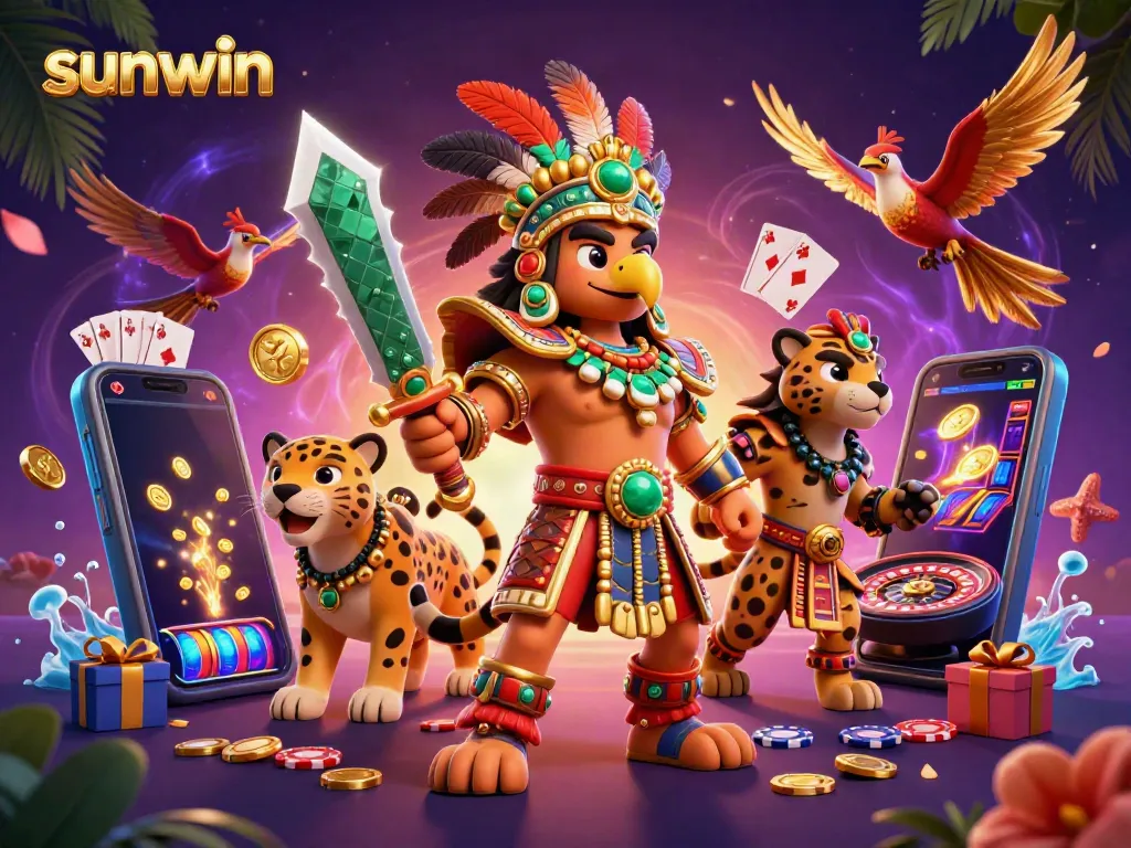 Engage in thrilling gaming adventures with sunwin as Aztec warriors and vivid casino elements come alive.