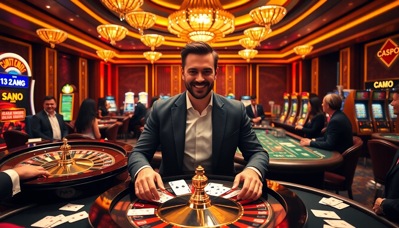 Excited players gambling on roulette at https://13win01.app/ with vibrant casino decor.