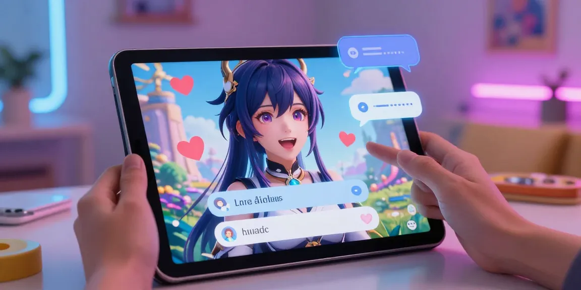 Interactive virtual scene highlighting a vibrant hentai ai chat experience with a cosplaying character engaging users.