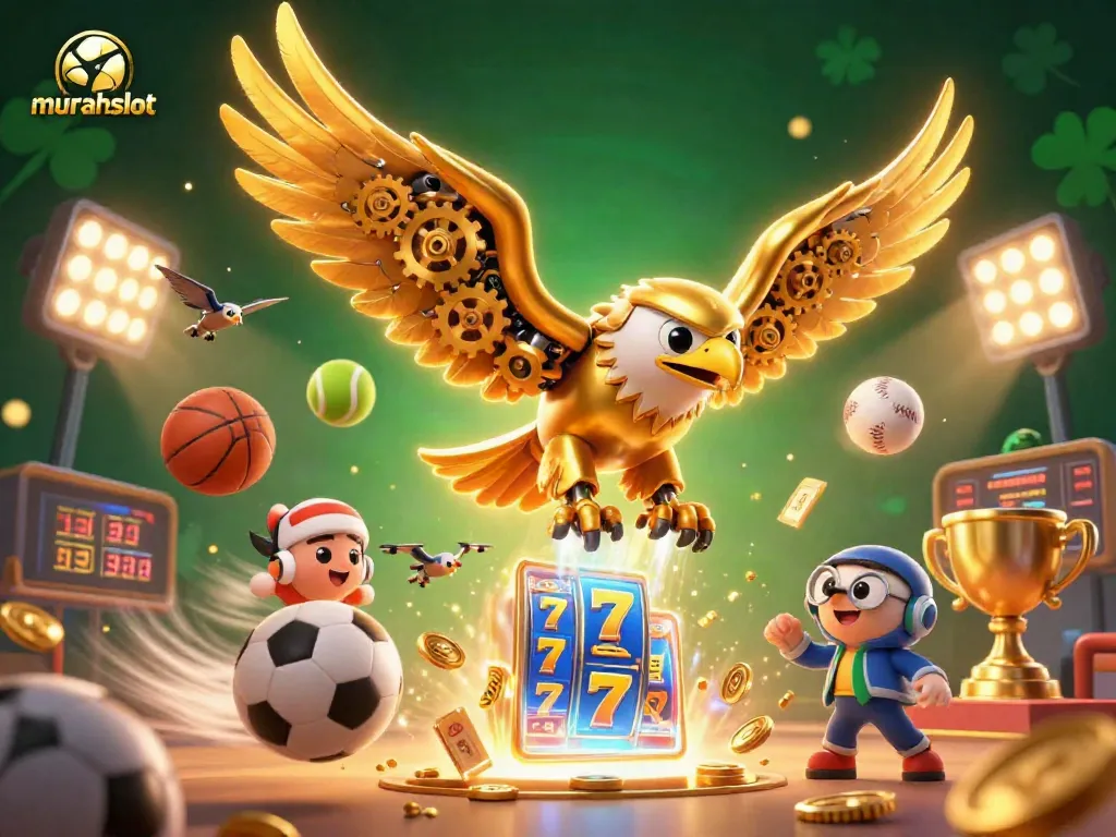 Gambar menarik dari murahslot dengan simbol slot dan elemen kasino, menciptakan pengalaman permainan yang mengesankan.