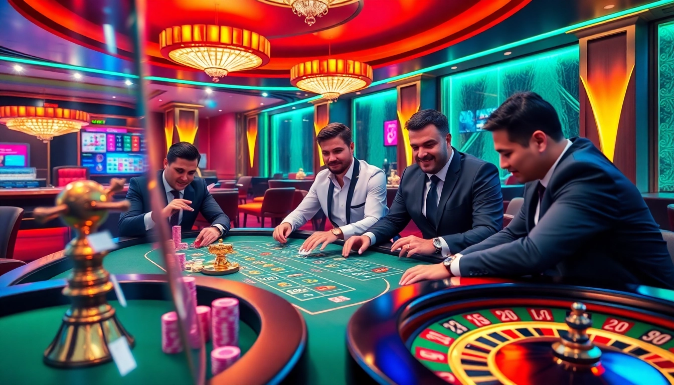Experience the thrill at s8 com with players enjoying poker at a luxurious casino.
