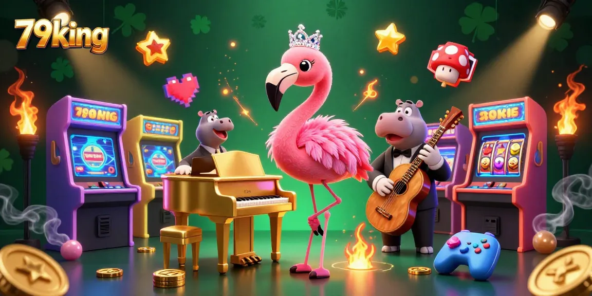 Experience the excitement of 79king with vibrant gaming elements and characters celebrating a lively casino atmosphere.