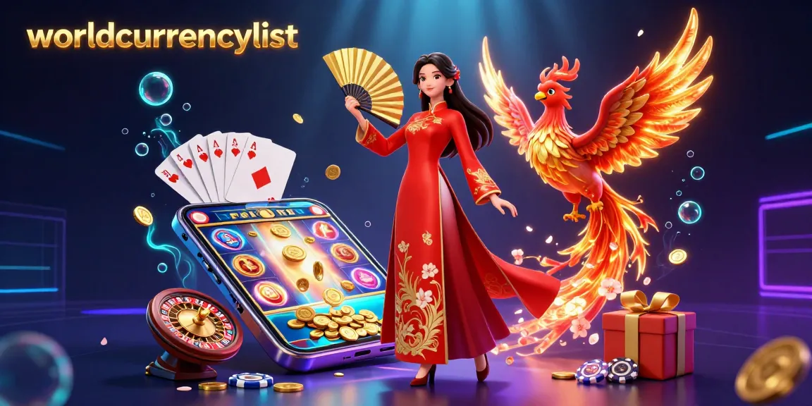 Experience the vibrant worldcurrencylist scene featuring a dazzling casino atmosphere with slot games and gold coins flowing.