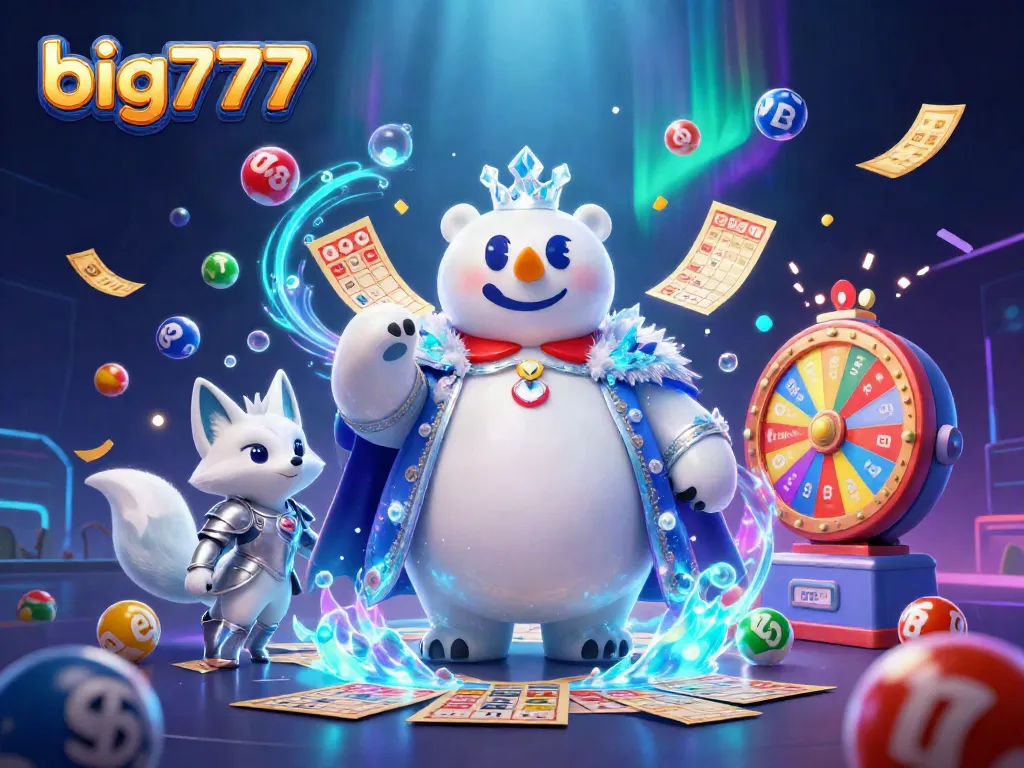 Experience thrilling action in big777 where a polar bear and snow fox engage in vibrant casino games.