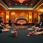 Engaged players at a luxurious poker table representing nhà cái jun88 excitement in gambling.