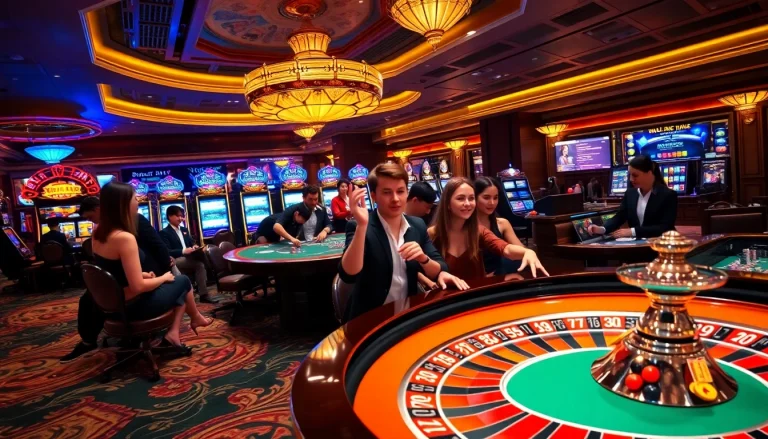 Experience the thrill of gameplay at 789win com with vibrant casino visuals of roulette and excited players.