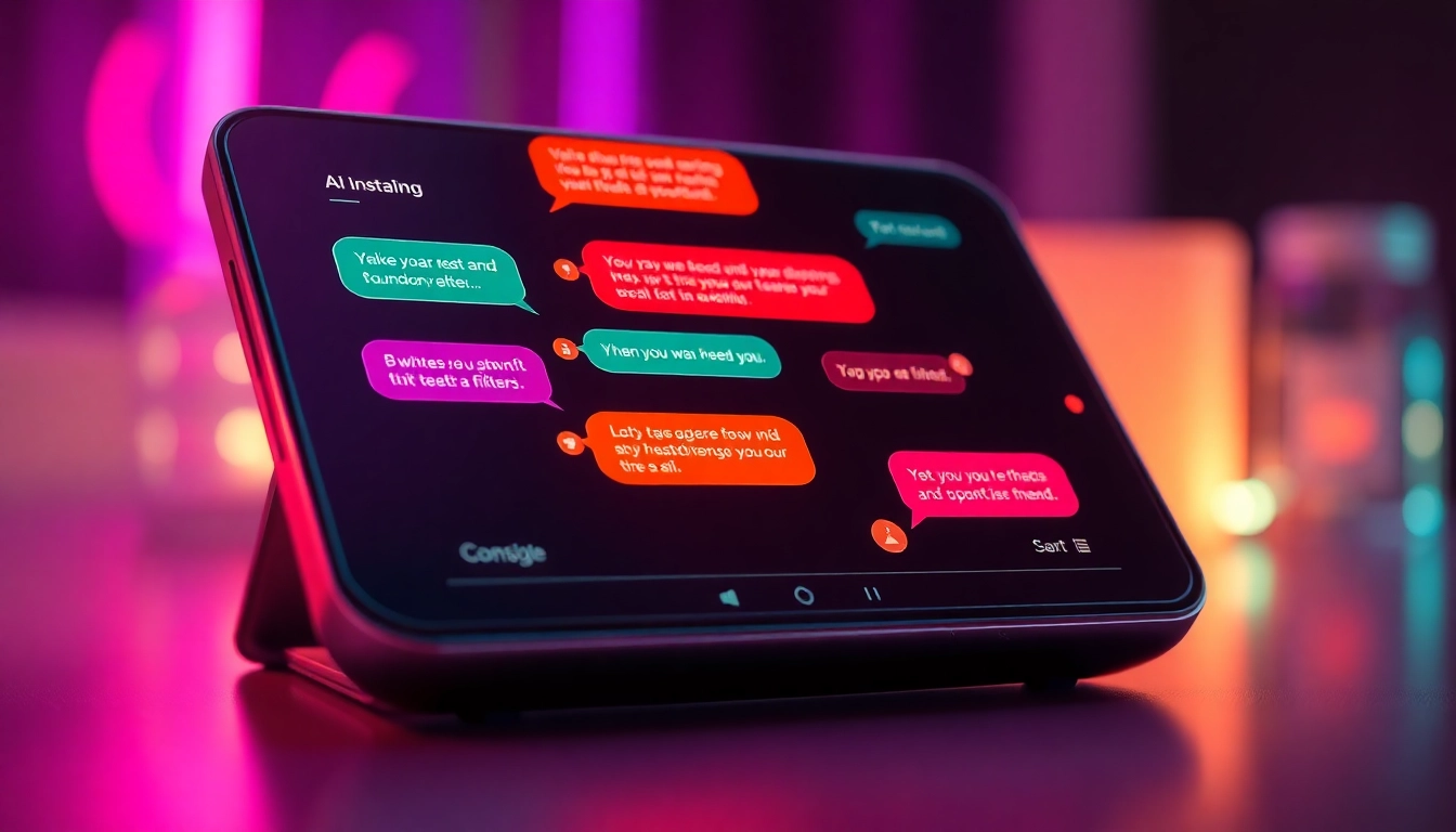 Engaging chat interface for free AI sex chat with vibrant colors