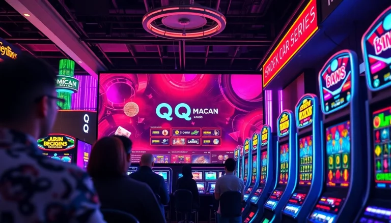 Menangkan qqmacan game dengan suasana kasino penuh warna dan pemain bersemangat.