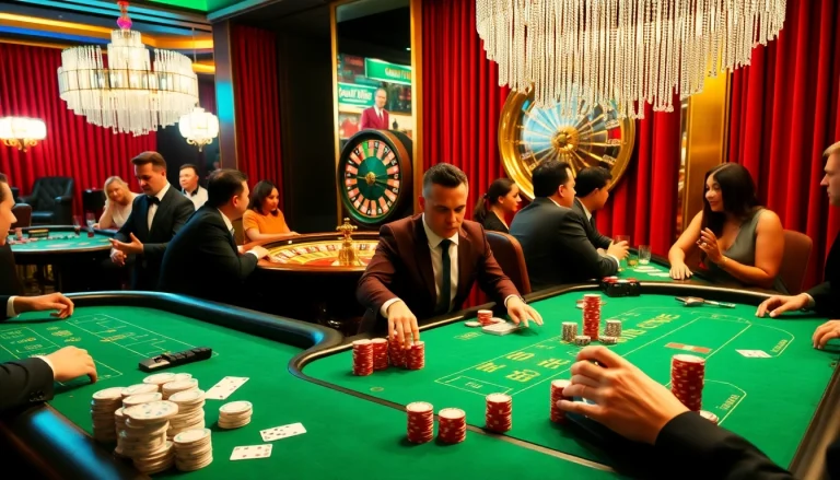 Experience the excitement of THABET's casino ambiance with players enjoying high-stakes games.