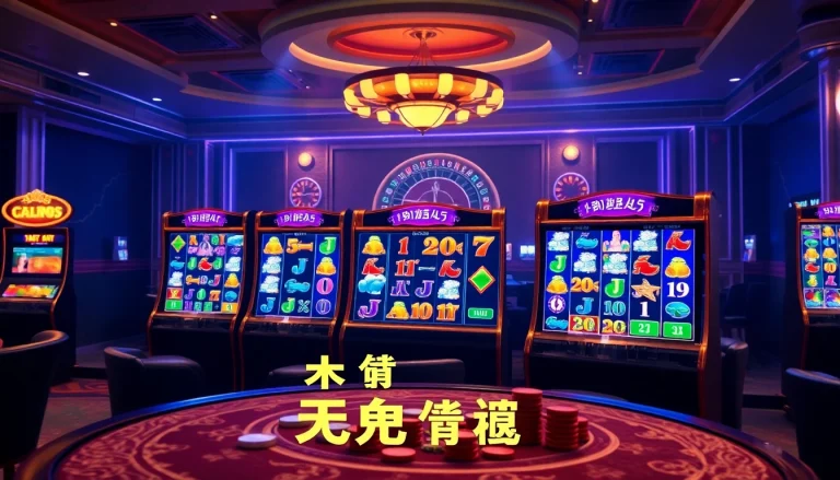 Engaging scene of winning at 온라인슬롯 with vibrant slot machines and casino atmosphere.