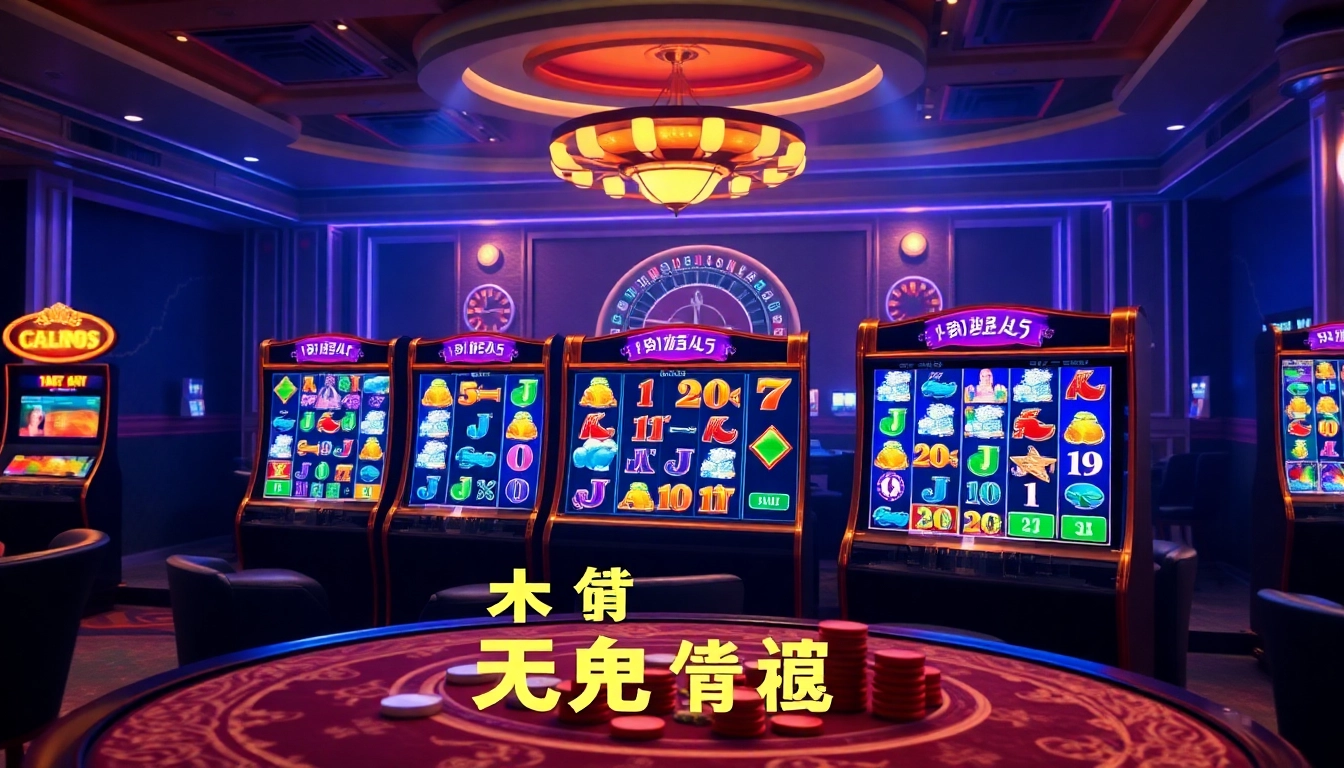 Engaging scene of winning at 온라인슬롯 with vibrant slot machines and casino atmosphere.