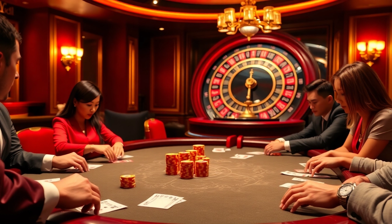Experience the thrill of the Hit club at a luxurious poker table with vibrant chips and intense players.