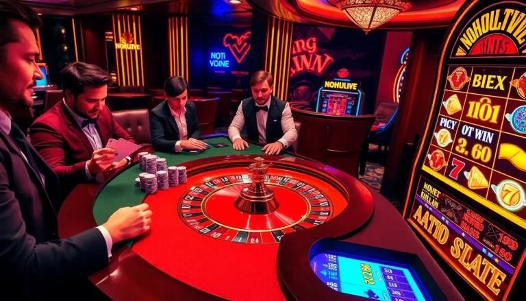 Experience the excitement of NOHULIVE gaming at a luxurious casino table.