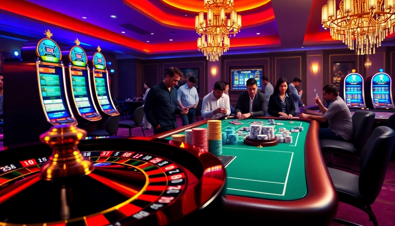 Experience thrilling gameplay at MM88 with vibrant casino visuals and engaging gaming tables.