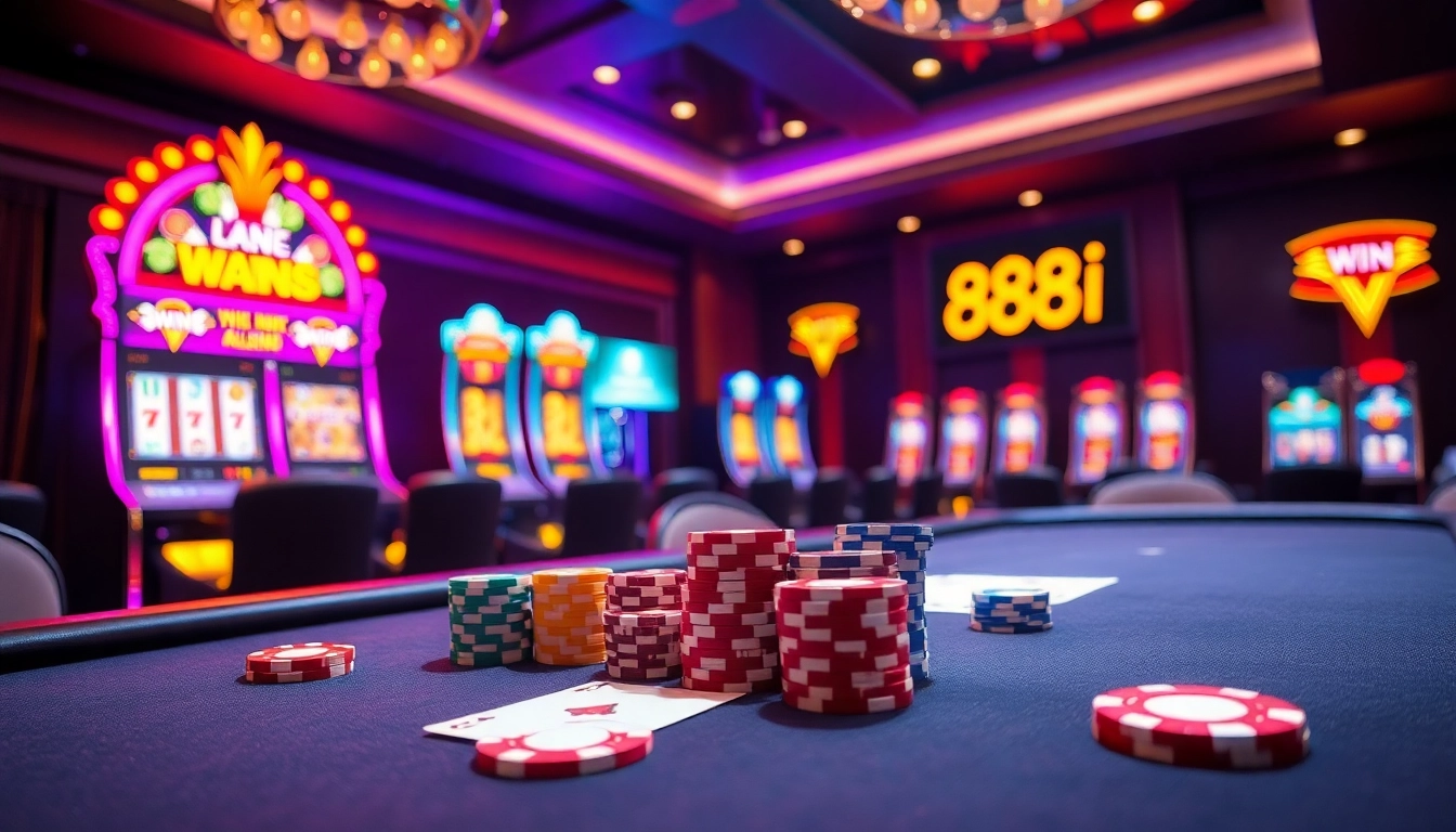 Experience high-stakes action at the casino with link 88i featured on vibrant slot machines and poker tables.