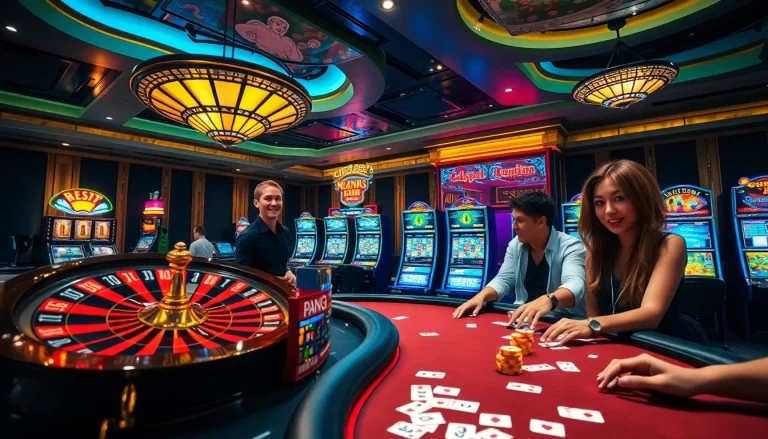 Exciting casino environment showcasing online gambling features from https://1haywin.us.com/ with players at gaming tables.