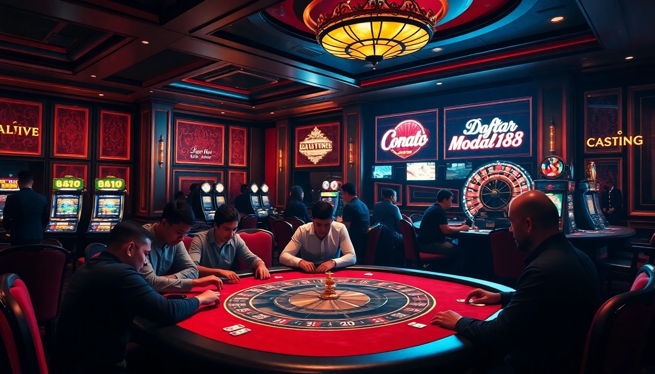 Experience high-stakes tension and excitement with Daftar Modal138 in a luxurious casino setting.