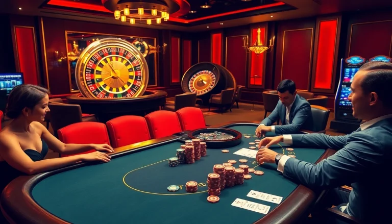 Experience the thrill of betting at 88i with a luxurious casino scene featuring poker tables, vibrant chips, and roulette wheels.