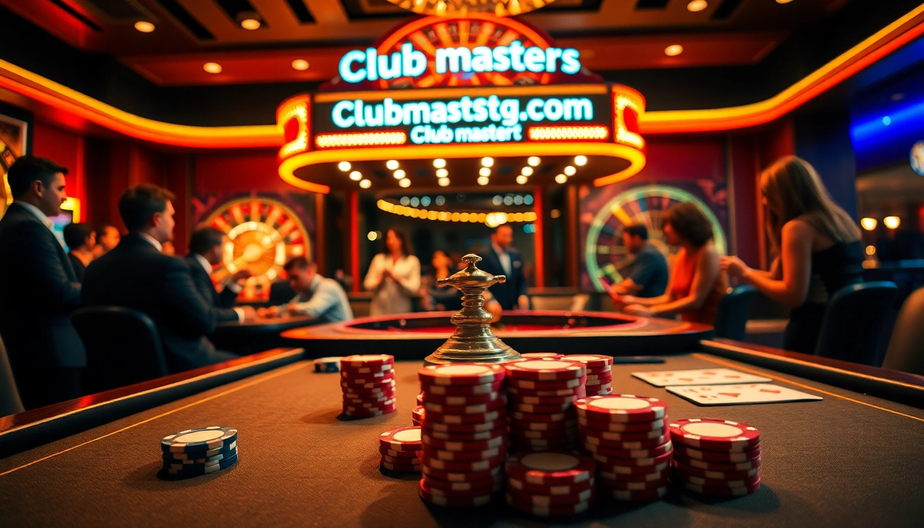 Engage in high-stakes poker at Clubmastersgg.com with stylish players and vibrant casino ambiance.