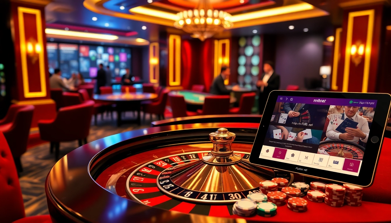 Engaging casino scene showcasing vibrant gameplay and betting excitement at https://nh88.net/.