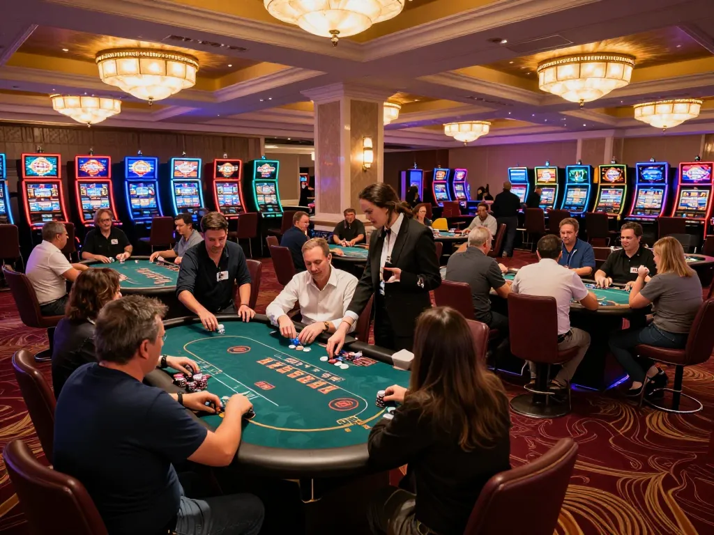 Players enjoying high-stakes poker at the trang chủ go8 casino, celebrating big wins in a vibrant atmosphere
