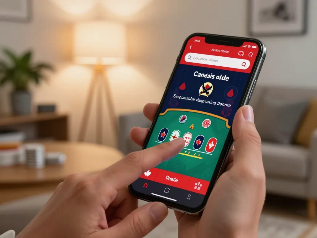 Engaging with Canadian online casinos through interactive live blackjack game on a smartphone.
