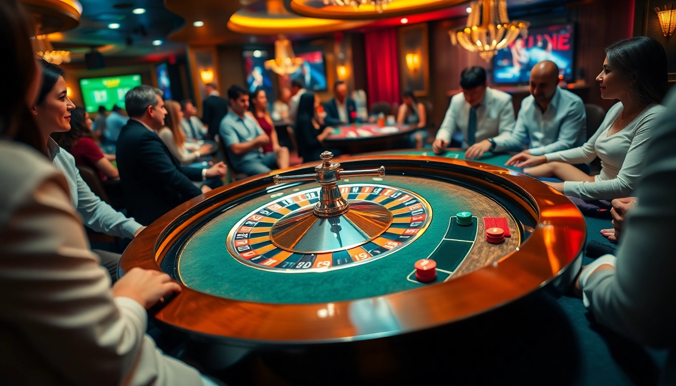 Engaging players at a roulette table in a trusted online casino singapore atmosphere.