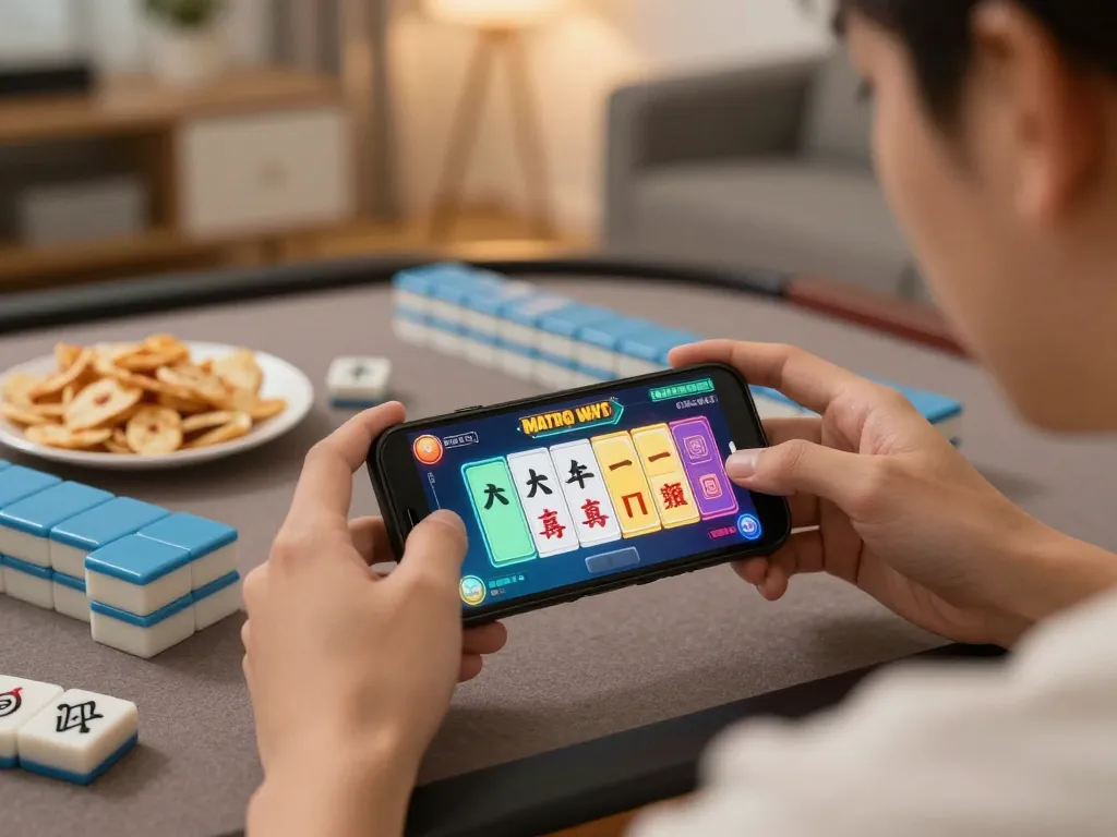 Players enjoying Mahjong Ways on Tempo123 Gacor smartphone app, showcasing game excitement.