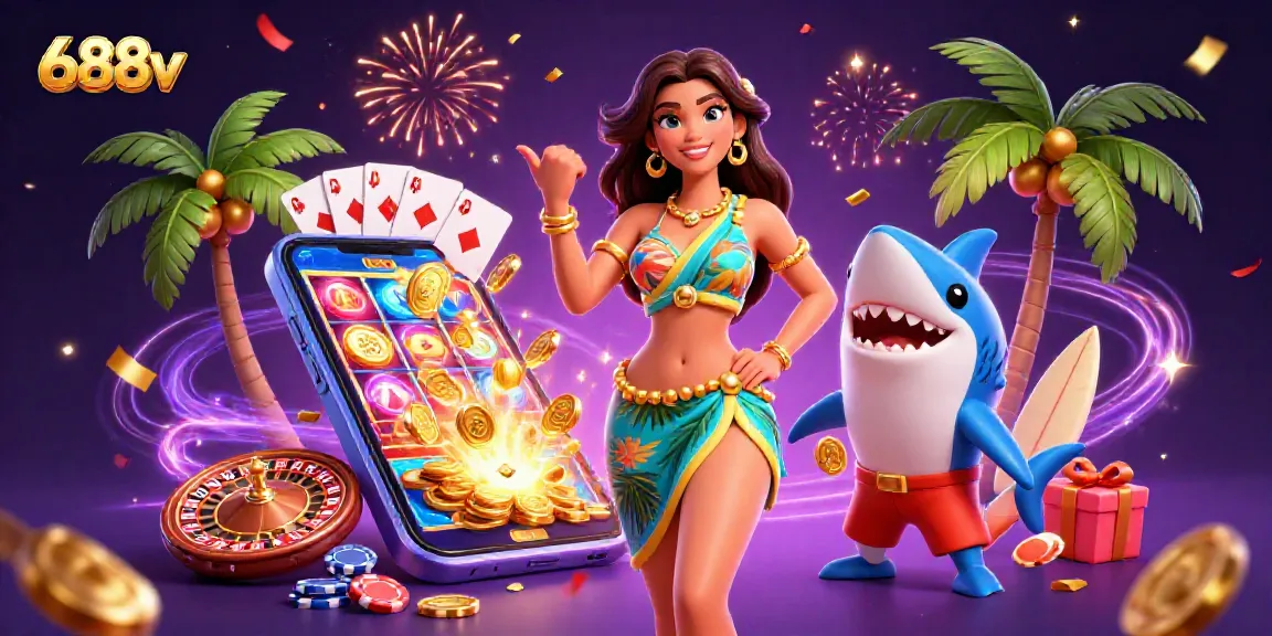 Experience 688v's thrilling casino adventures with vibrant gaming elements and engaging characters.