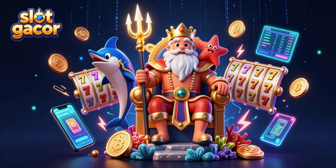 Permainan slot gacor yang menarik dengan jackpot, simbol keberuntungan, dan karakter menyenangkan.