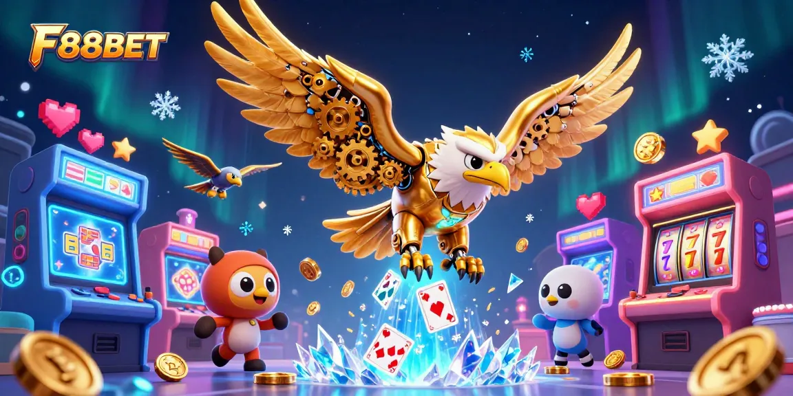 Capture incredible wins with F88BET, showcasing a vibrant 3D casino world filled with excitement and game elements.