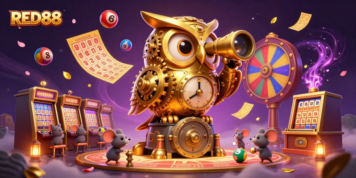 Engage with the exciting world of RED88 casino games featuring a whimsical 3D illustration.
