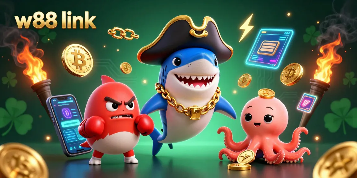 Engage with w88 link for thrilling online gambling with vibrant 3D casino characters and elements.