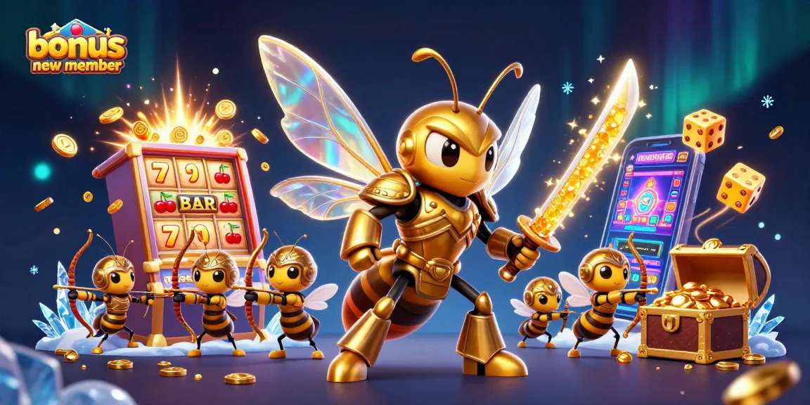 Add coins and jackpot explosions while claiming bonus new member rewards with this vibrant casino scene.