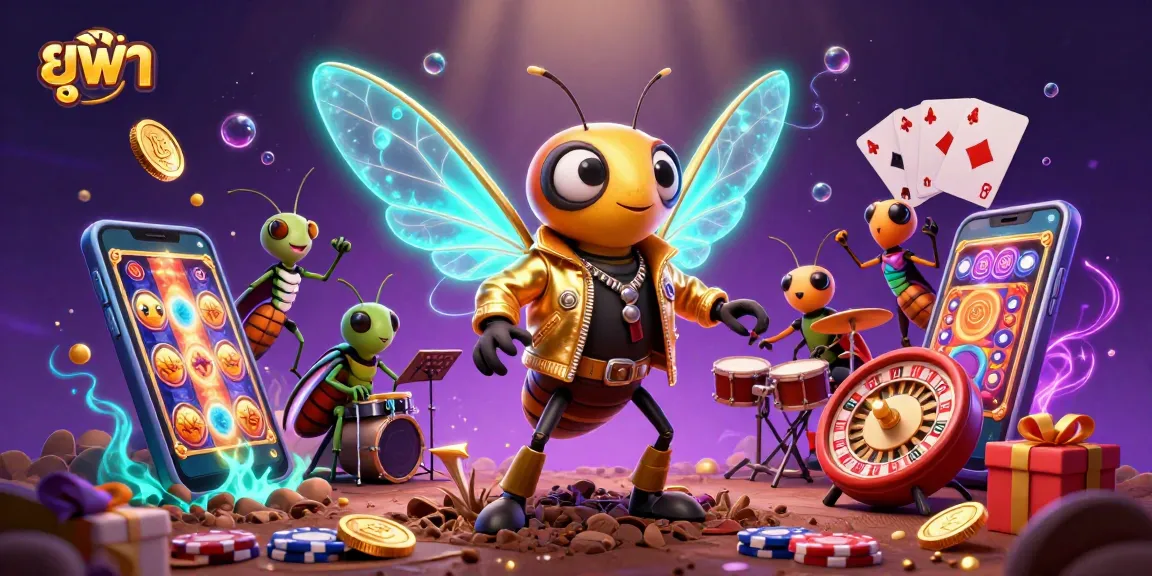Engage with ยูฟ่า in an immersive 3D casino scene featuring vibrant characters and gambling elements.