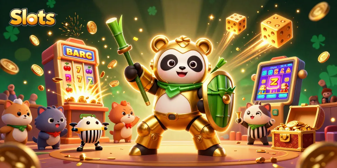 Experience the excitement of Slots with a vibrant illustration featuring dynamic game elements and characters.